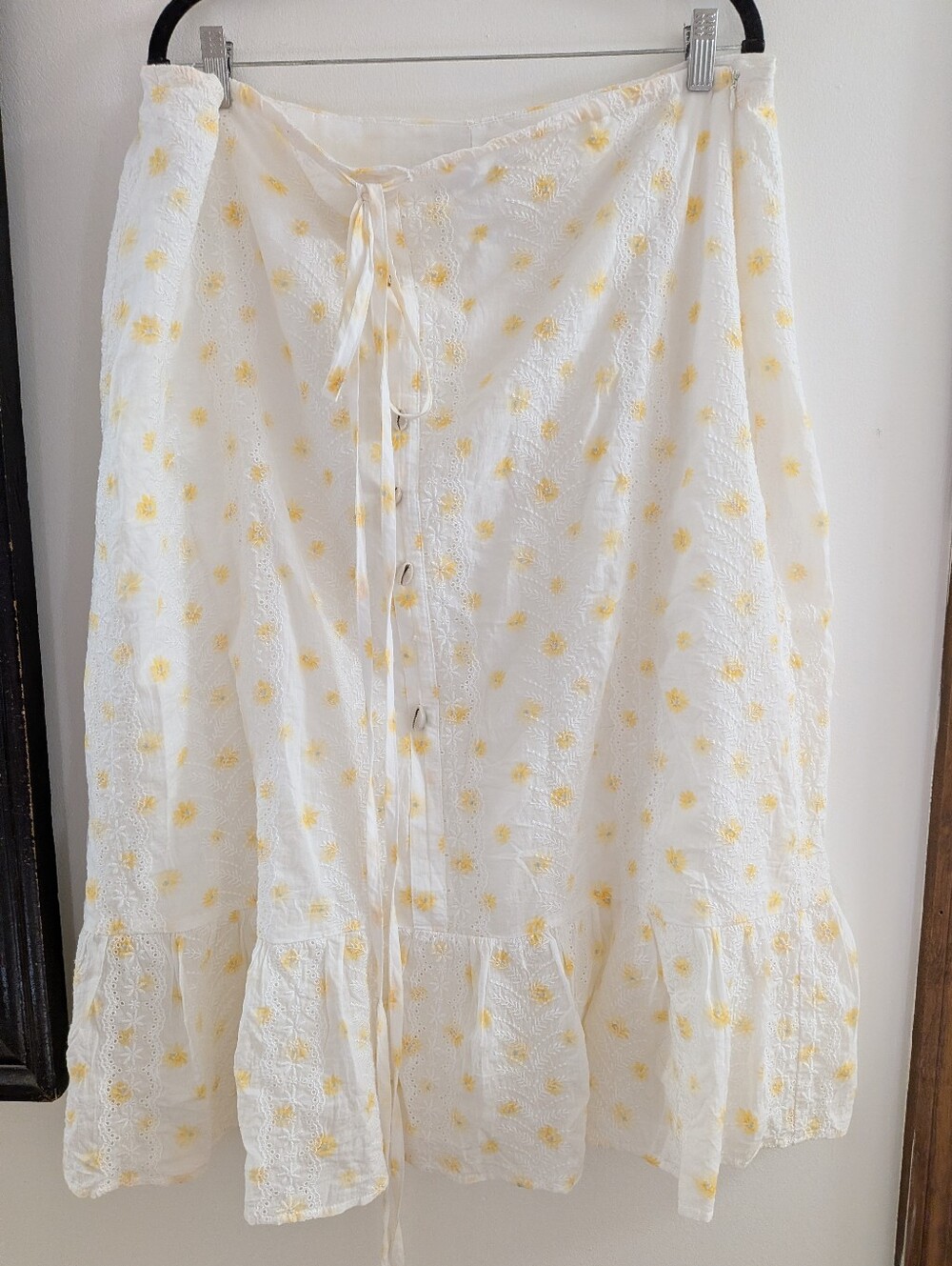 Forever 21 Daisy Eyelet Cottagecore Beachy Skirt XXL 2XL Cotton - Picture 1 of 5
